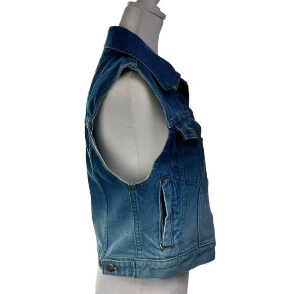Vintage 2001 Harley Davidson Y2K Denim Vest Size Medium Blue Ombre - Picture 3 of 8